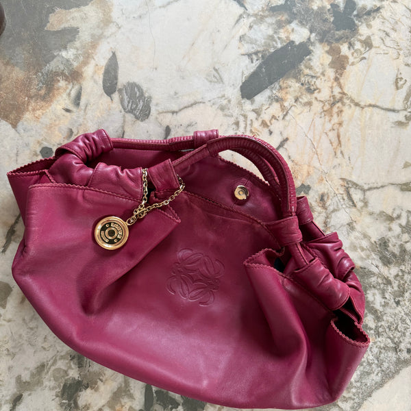 LOEWE   Nappa torebka burgundowa skórzana